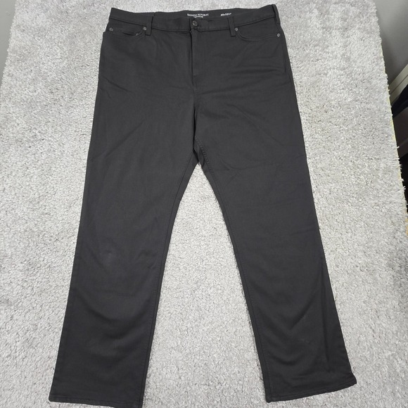 Banana Republic Traveler Jeans Mens 40x32 Black Slim Fit Straight Mid Rise Pants - Picture 1 of 13